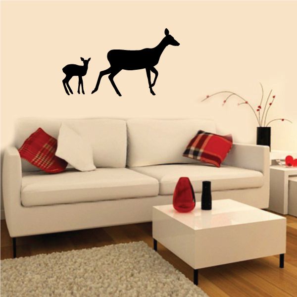 Image of Deer Family Mother and Baby Decal