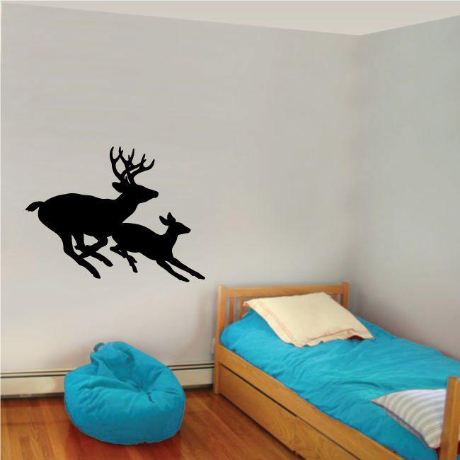 Image of Deer Family Running Decal