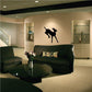 Black deer fawn sprinting wall decal silhouette