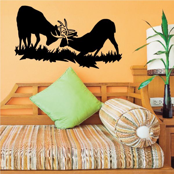 Image of Deer Fight with Antlers Decal