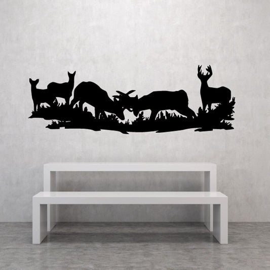 Image of Deer Group Herd Fighting Decal