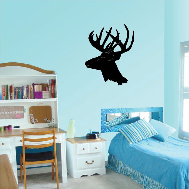 Image of Deer Head Silhouette Head Decal