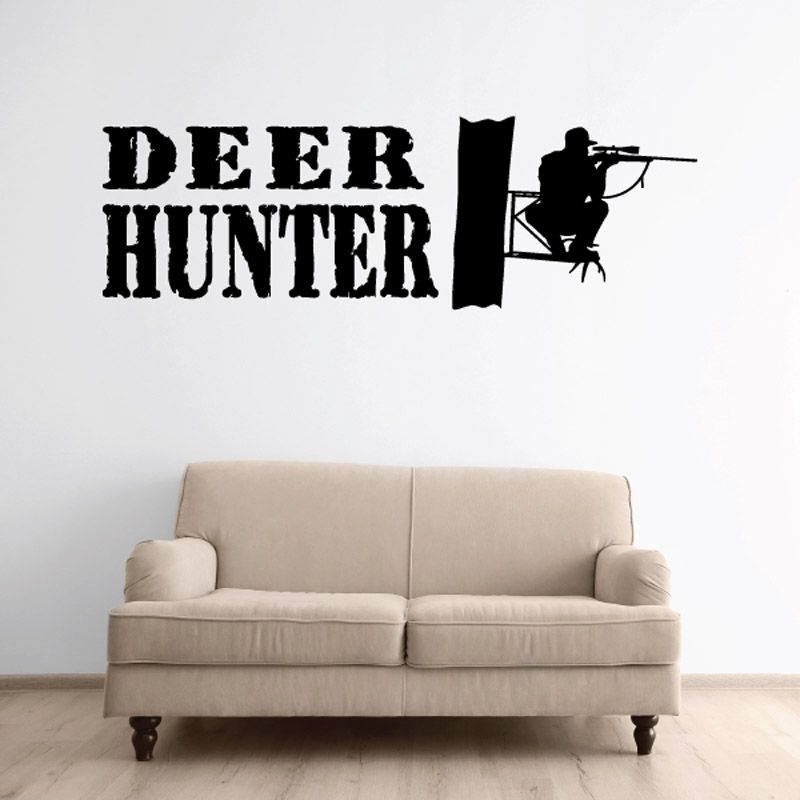 Image of Deer hunter Wall Decal - Vinyl Decal - Car Decal - DC0014