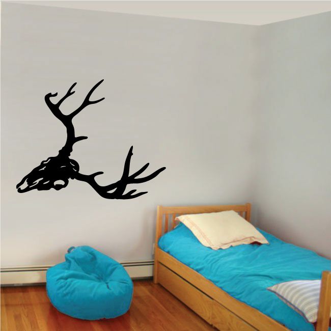 Image of Deer Side Skull with Antlers Decal