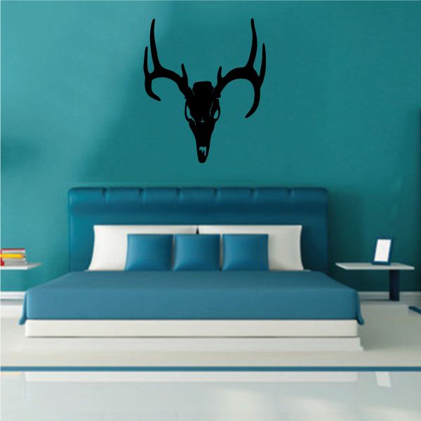 Image of Deer Skull with Antlers Mounted Decal