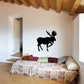 Black moose silhouette wall decal with raised antlers