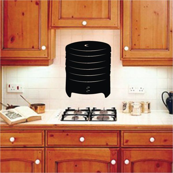 Dehydrator decal with black stacked cylinder rings