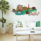 Delhi wall sticker with colorful city landmarks and cursive text 'Delhi'