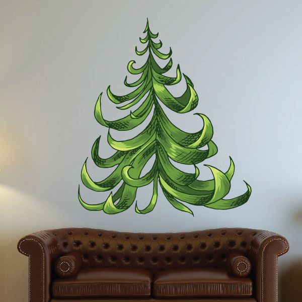 Image of Delicate Christmas Tree Printed Decal