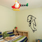 Dolphin wall decal in black line art with flipper out