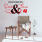 Delivered by Santa Claus Rudolph printed vinyl wall decal, red and black script