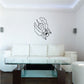 Demon bee wall decal with black line-art insect and wings