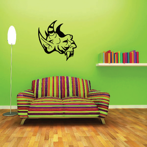 Demon mask wall decal with black stylized demon head graphic.