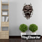 Demon skull sticker with menacing black-and-white skull graphic