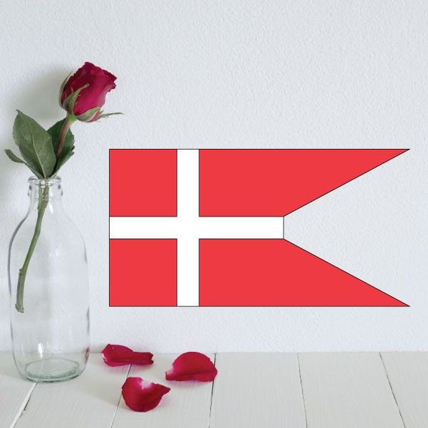 Denmark flag sticker with red background and white Nordic cross