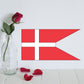 Denmark flag sticker with red background and white Nordic cross