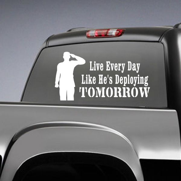 Image of Deploying Tomorrow Salute Decal