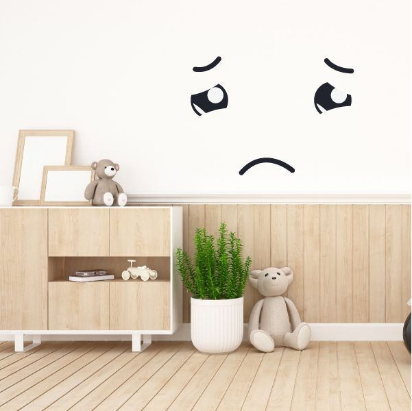 Image of Depressed Face Expression Wall Decal - Vinyl Decal - Car Decal - Idcolor005