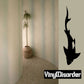 Depth diving shark wall decal, black silhouette