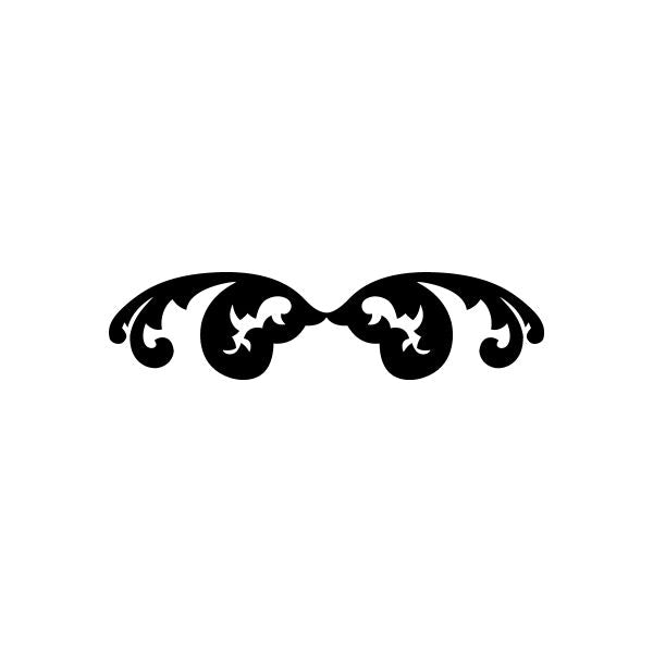 Car window vinyl decal sticker with black and white scroll pinstripes