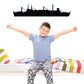 Black tender ship decal silhouette with detailed superstructure