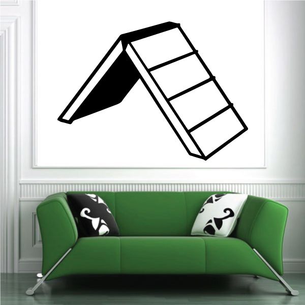 Black A-frame obstacle ladder wall decal with angled steps