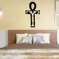 Black ankh wall decal with ornate cross and loop top symbol