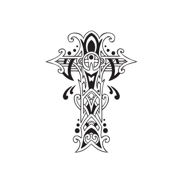 Image of Detailed Art Deco Cross Decal