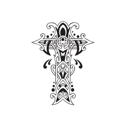 Image of Detailed Art Deco Cross Decal