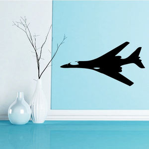 Black B-1 Lancer aircraft silhouette wall decal