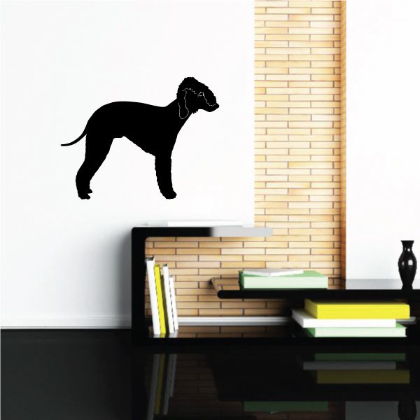 Bedlington terrier wall decal, black dog silhouette