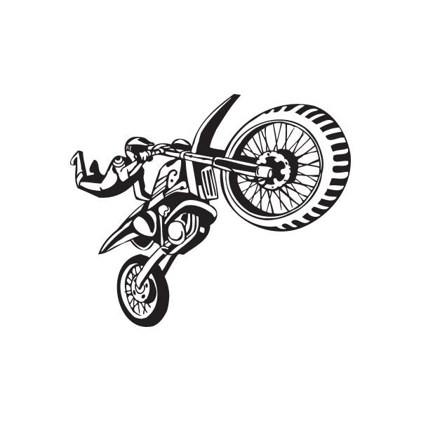 Image of Detailed Big One Hand Grab Dirt Bike Decal