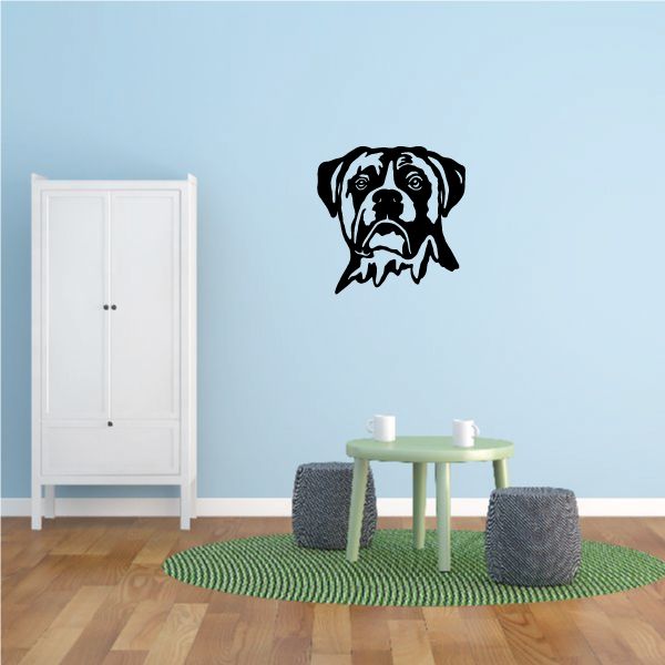 Image of Detailed Boxer Dog Face Decal