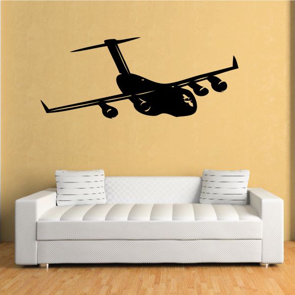 C-17A Globemaster III wall decal, black aircraft silhouette