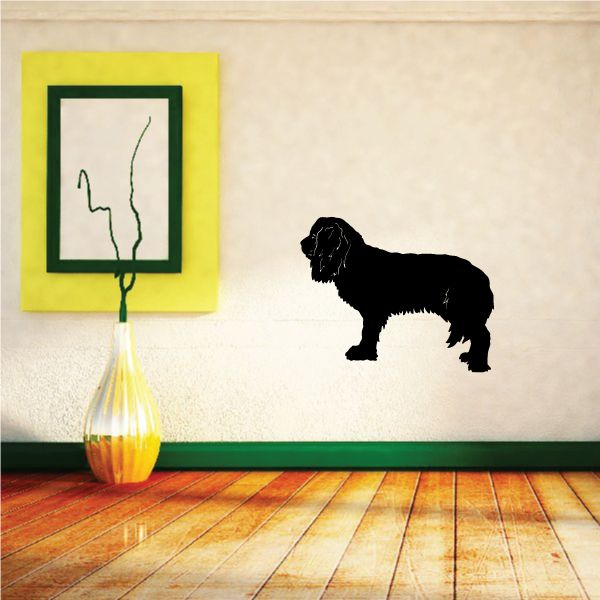 Black Cavalier King Charles Spaniel silhouette wall decal