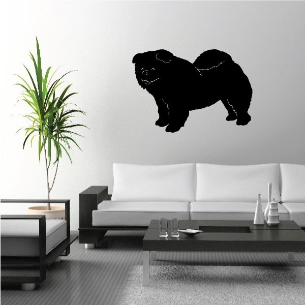 Chow chow puppy decal, black dog silhouette on wall