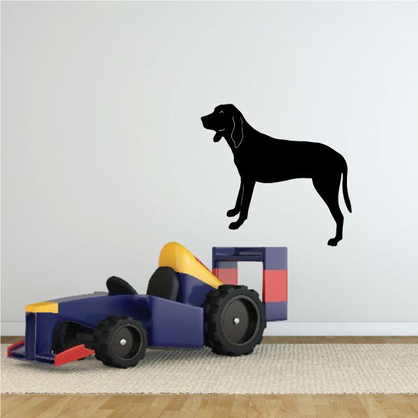 Black coonhound dog silhouette decal