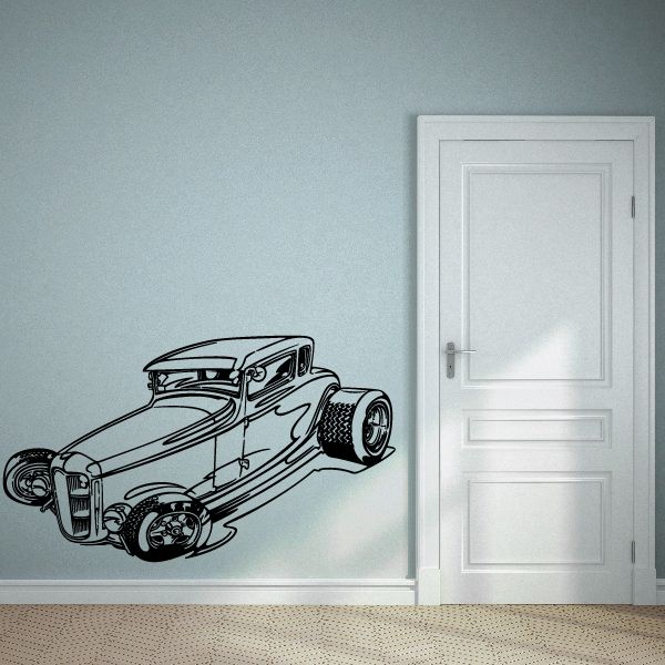 Image of Detailed Coupe Hot Rod Race Car Decal