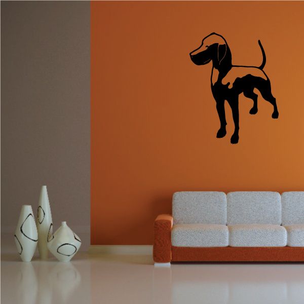 Great Dane dog silhouette decal showing a standing dog with a small puppy