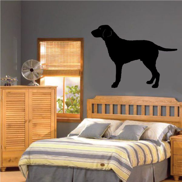 Curly-coated retriever wall decal with black dog silhouette