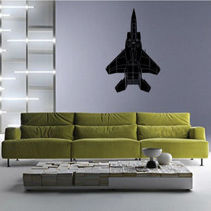 F-15 Eagle wall decal, black detailed jet silhouette