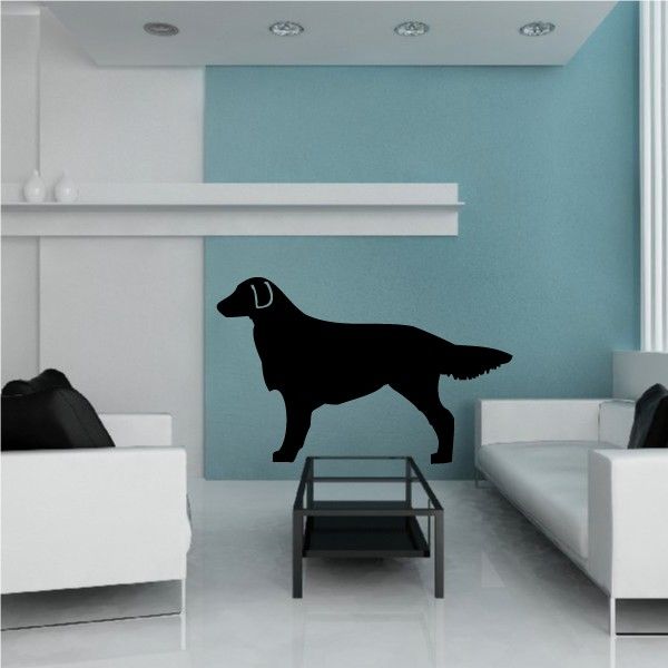 Black Flat Coated Retriever decal silhouette