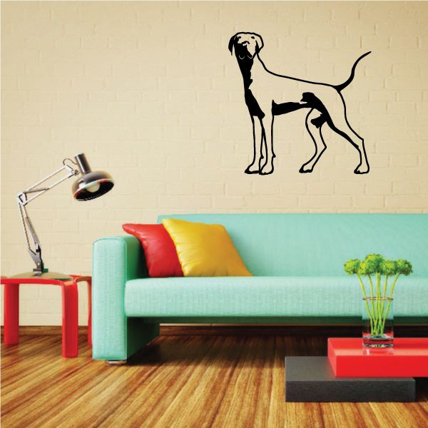 Black Great Dane looking ahead wall decal