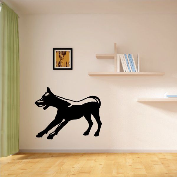 Black doberman pinscher guard dog wall decal with detailed silhouette