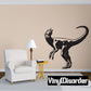 Hungry Dilophosaurus wall decal, black dinosaur silhouette with open mouth and long tail