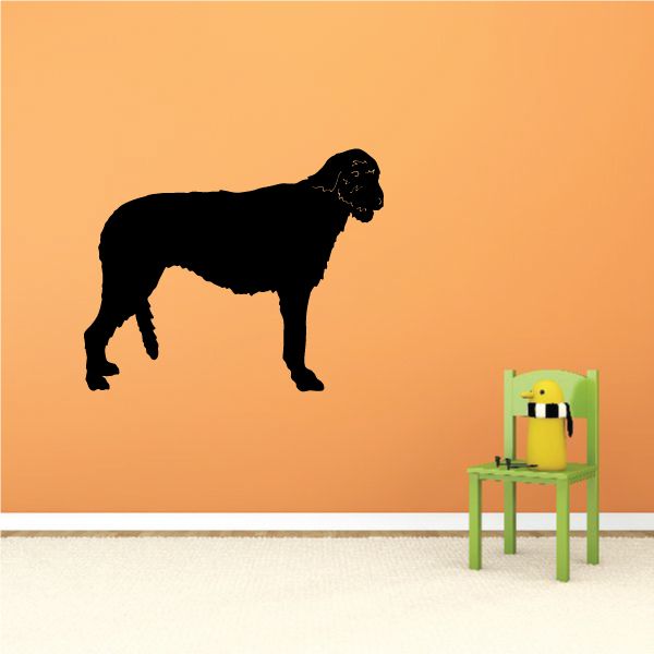 Black Irish Wolfhound dog decal silhouette