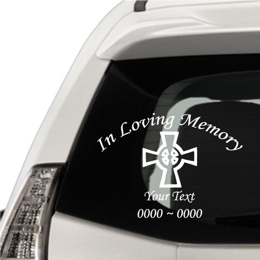 Image of Detailed Iron Cross Custom In Loving Memory Decal