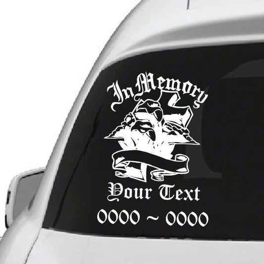 Image of Detailed Iron Cross Custom In Loving Memory Decal