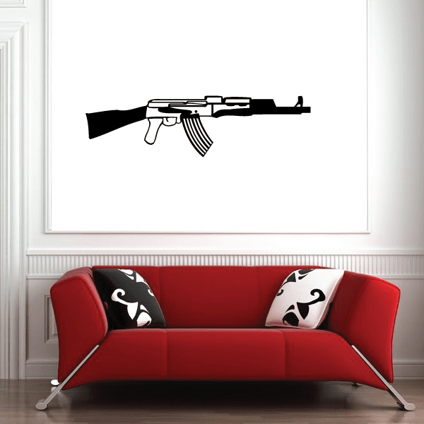 Detailed assault rifle decal with Kalishnikov-style side profile silhouette