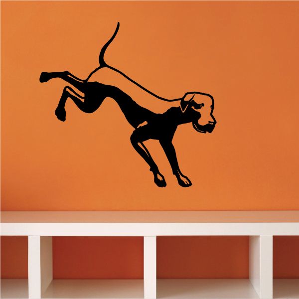 Kicking Great Dane vinyl decal in black